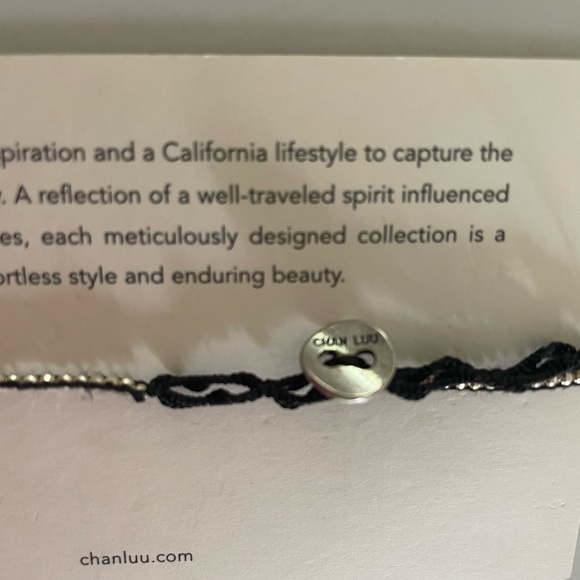 Chan Luu Sterling Silver and Black Cording Anklet - Picture 4 of 4